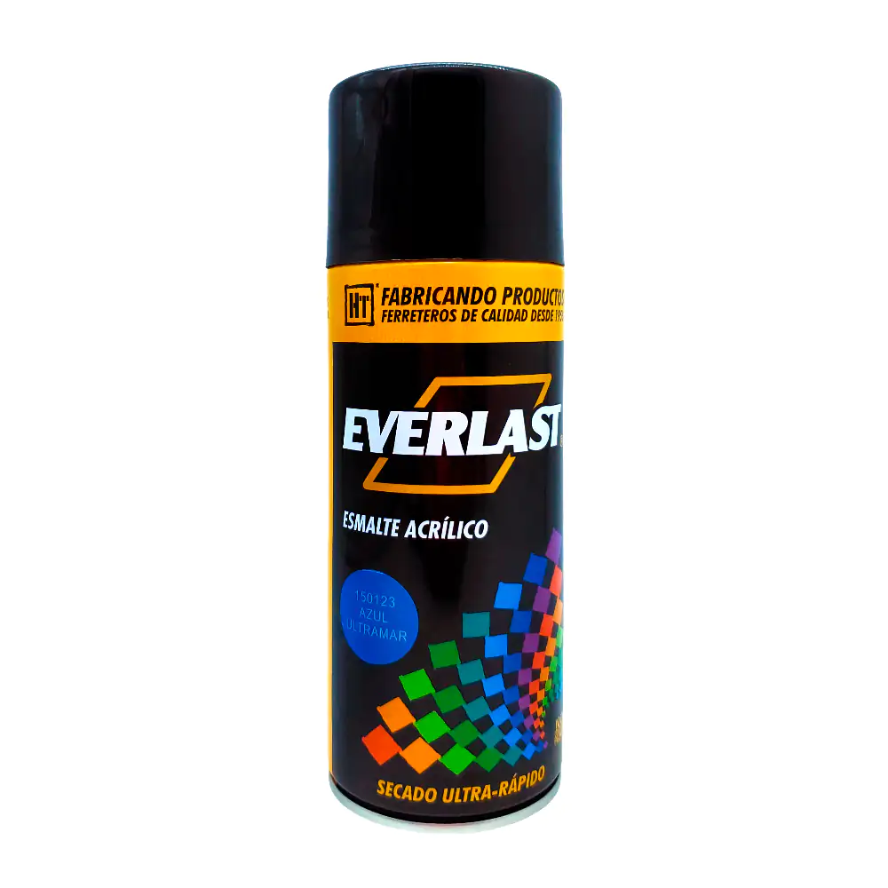 Pintura esmalte acrílico en aerosol everlast color azul ultramar, 400ml