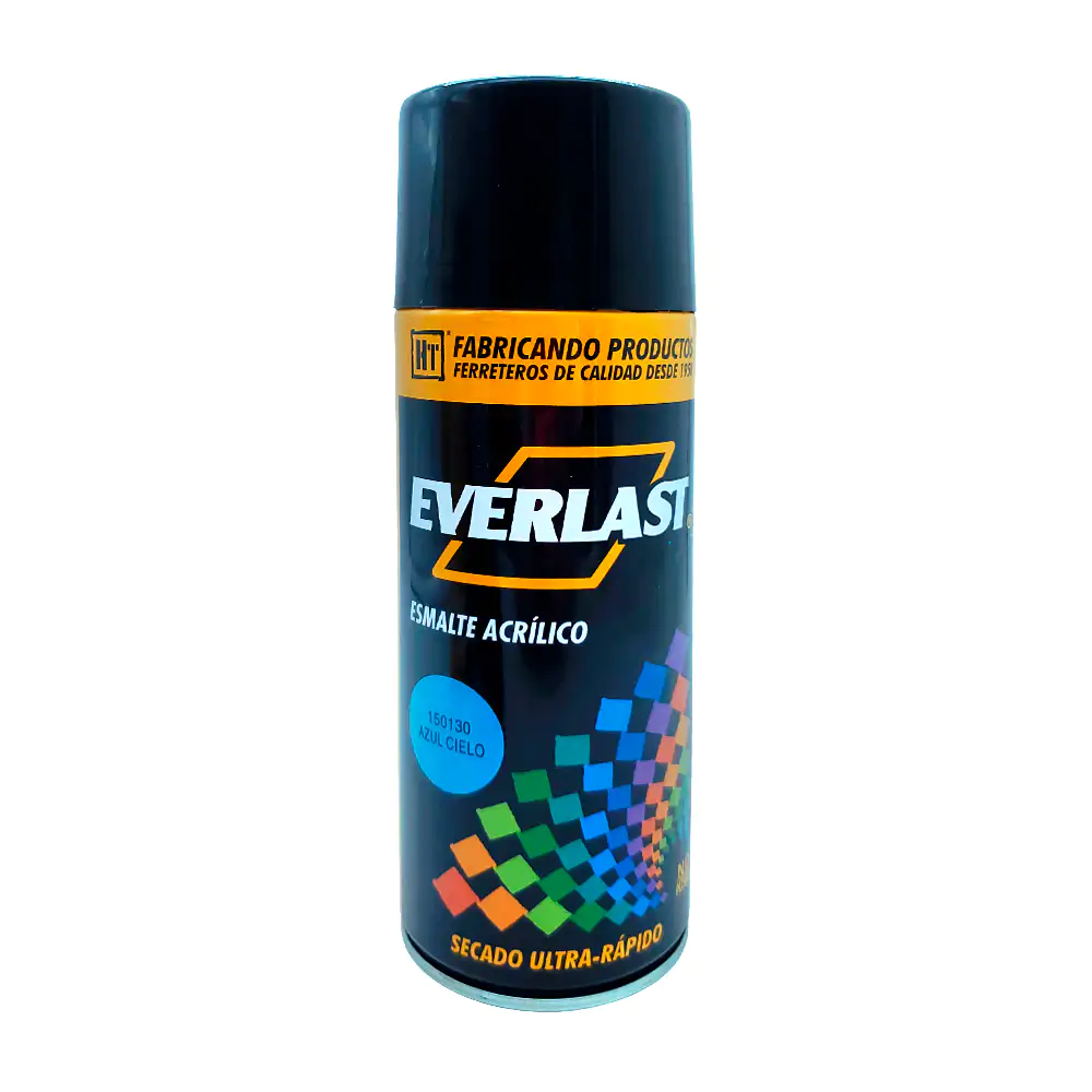 Pintura esmalte acrílico en aerosol everlast color azul cielo, 400ml