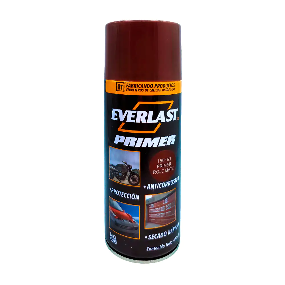 Pintura esmalte acrílico en aerosol everlast color rojo mate, 400ml