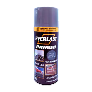 Pintura esmalte acrílico en aerosol everlast color gris mate, 400ml