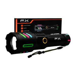 Lámpara linterna recargable fx con zoom ajustable, agarre antidesliza…