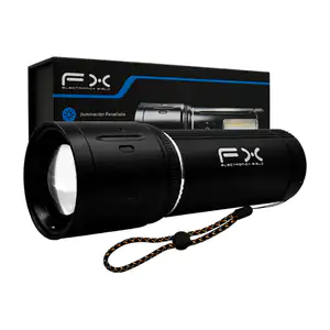 Lámpara recargable fx con luz lateral, zoom ajustable y modos de ilum…