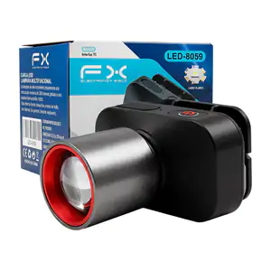 Lampara para cabeza recargable tipo minero fx en forma de cámara con …
