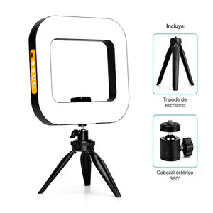 Mini lámpara tipo reflector cuadrado recargable con modos de iluminac…