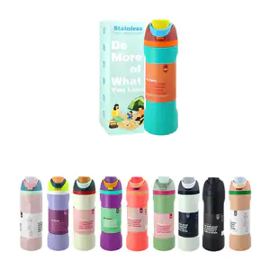 Botella - termo deportivo de doble boquilla de 27oz con diseño liso y…