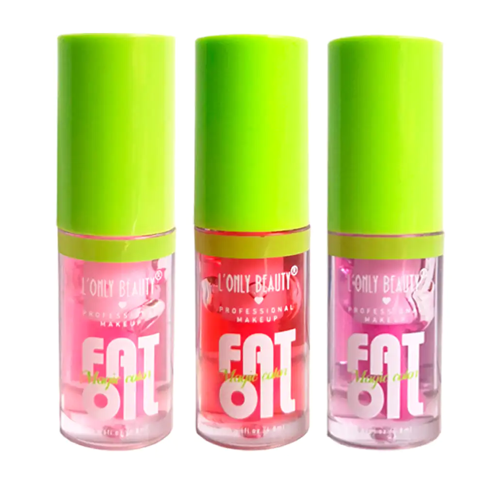 Lip gloss hidratante fat oil con tapa verde, variedad de tonos / pb1011