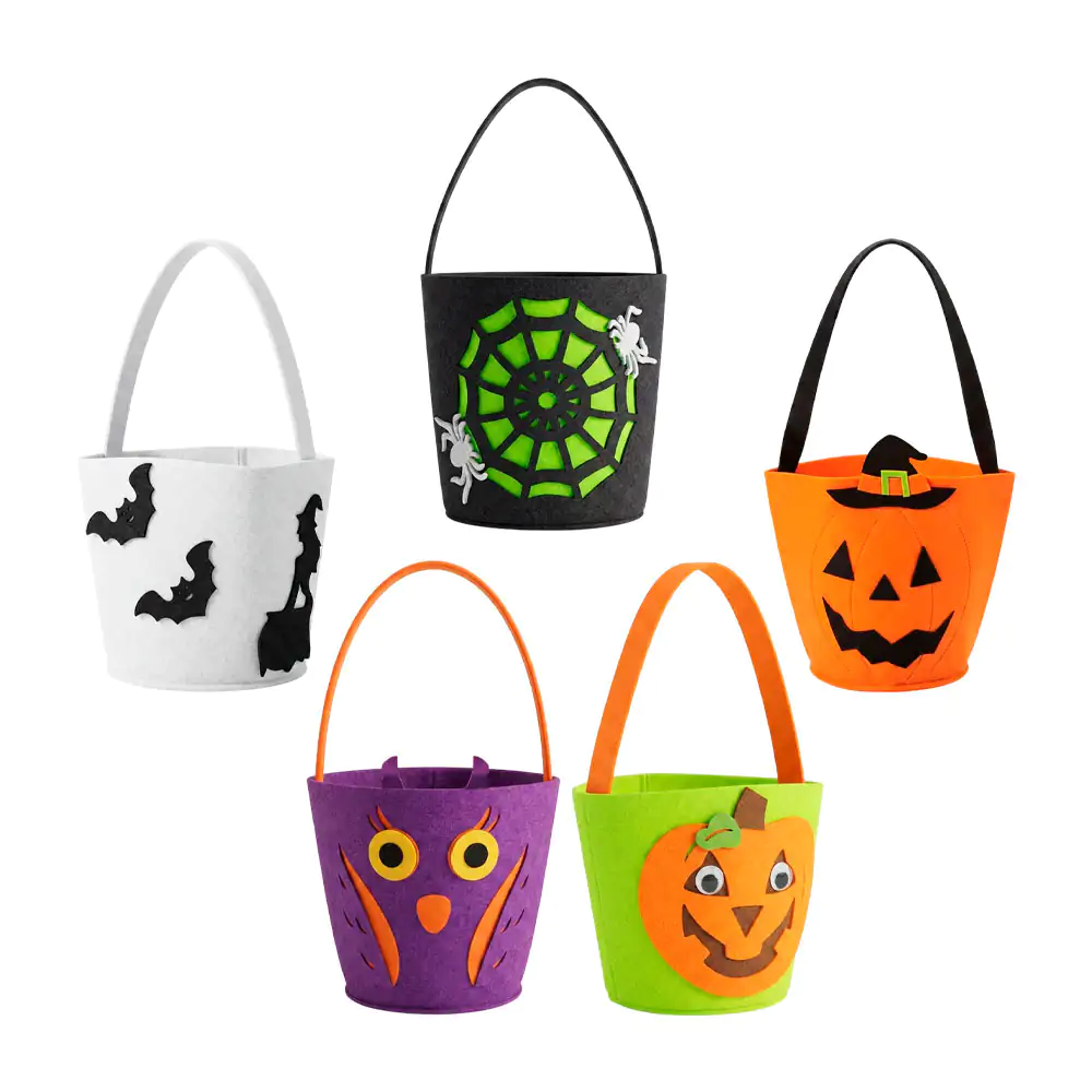 Bolsa tipo dulcero de tela con temática de halloween, 22x16.5cm, vari…