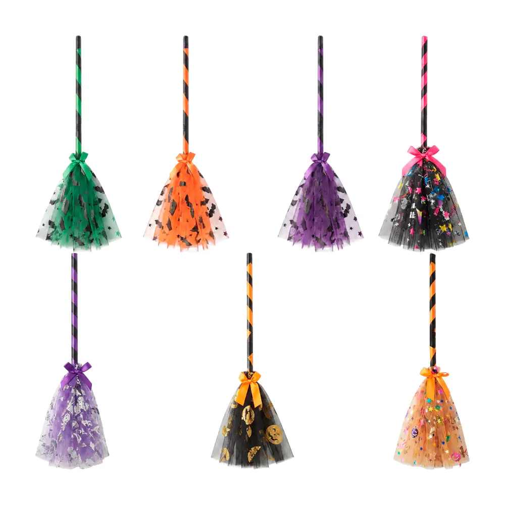 1pz escoba pequeña de bruja para disfraz con detalles de halloween, 5…
