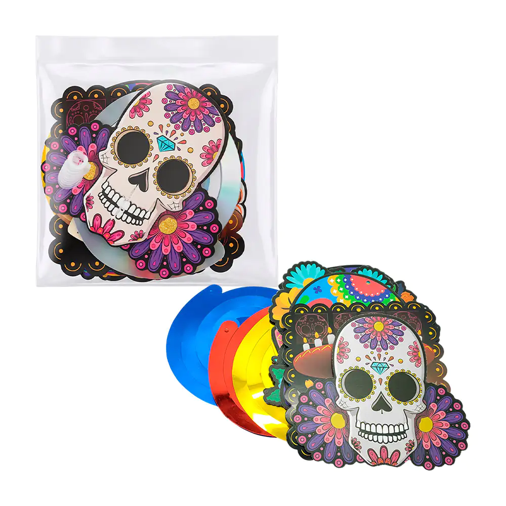 Paquete con 12 paneles decorativos con temática del día de muertos, variedad de diseños 