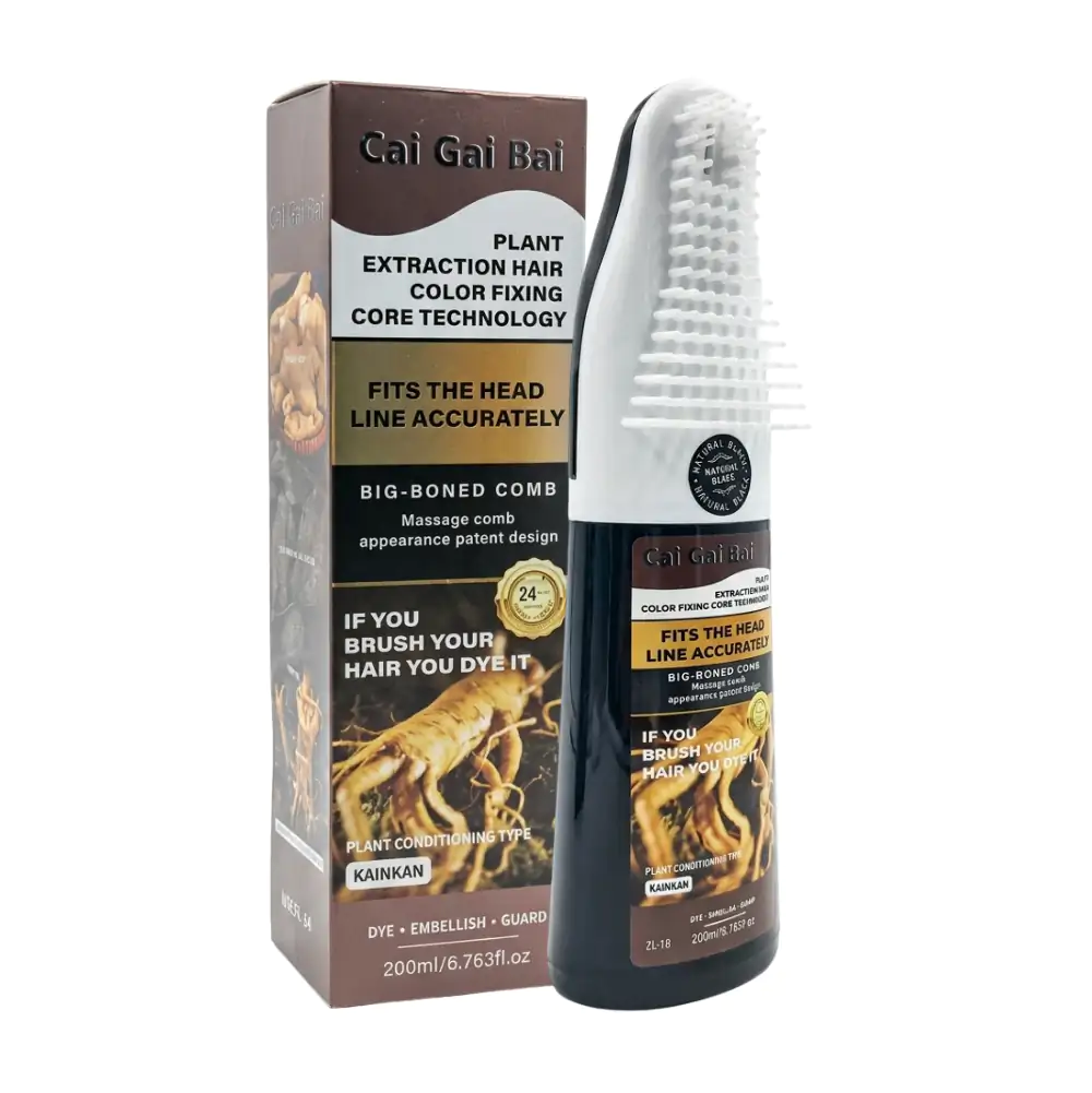 Tinte para cabello 200ml con aplicador en peine integrado con extracto de plantas, variedad de tonos