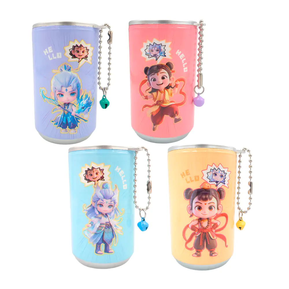 Mini lata de toallitas húmedas con estampado oriental kawaii + cascabel / ly25-25