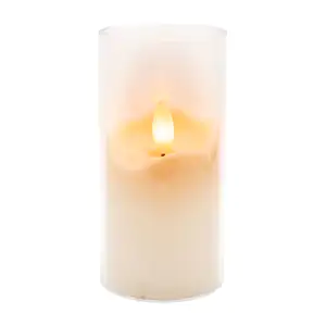 Lámpara tipo veladora de plástico con luz led cálida de 10cm