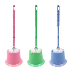 Cepillo de plástico 37cm para lavar inodoro + base, variedad de color…
