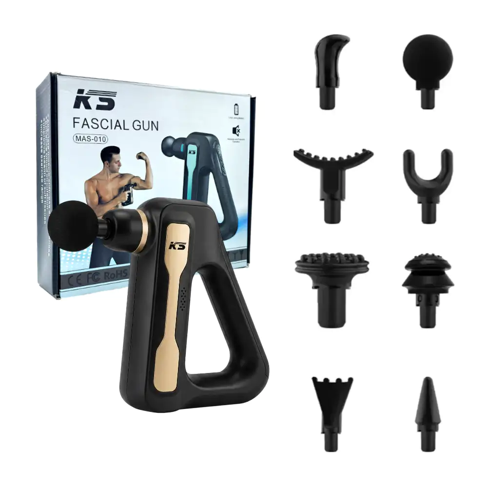 Pistola de masaje muscular o facial con 32 velocidades ajustables, relaja el tejido profundo / mas-010