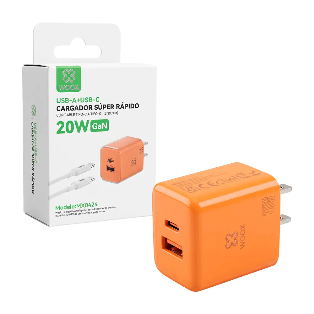 Combo cargador con cable lightning iphone y cubo con puerto usb y usb…