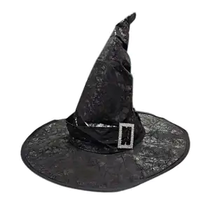 Sombrero de bruja para fiesta de halloween con efecto tipo piel y y d…