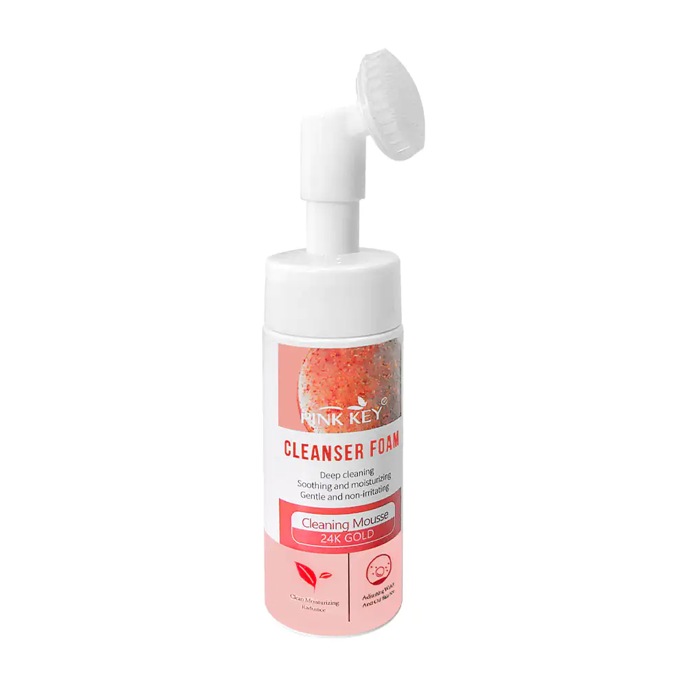 Mousse espuma facial limpiadora pink key con extracto de oro de 24k, 150ml / pb3177-2