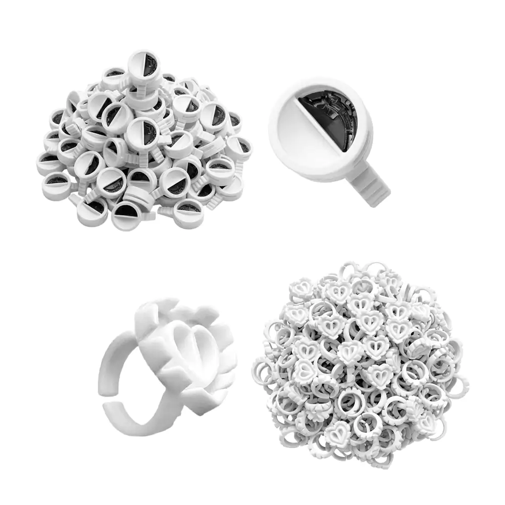 Paquete 100 anillos con separación  para adhesivo de pestañas pe-35