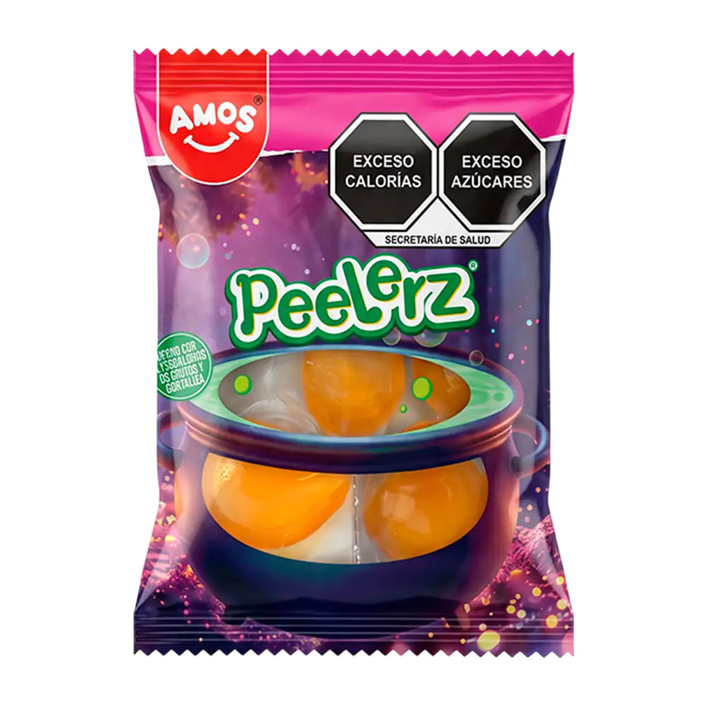 1pza Bolsita con gomitas pelables peelerz con temática de Halloween, variedad