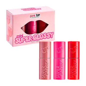 Paquete con 3 mini botes de gloss - brillo labial pink up de 1g, vari…