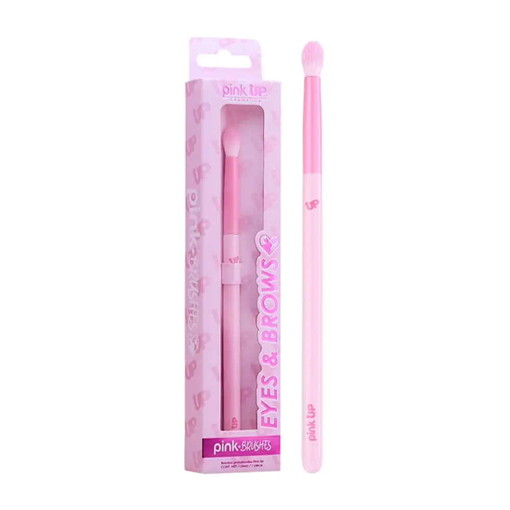 1pza brocha pink up para aplicar base de maquillaje, cerdas suaves y mango ergonómico / pk38