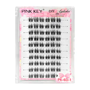 Paquete de pestañas Pink key, una por una en separación de tres / pk6…
