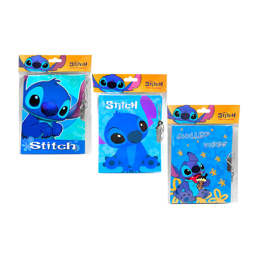 Diario pequeño con candado y diseño de stitch, variedad de diseños / pls9-di92 / pls9-di122