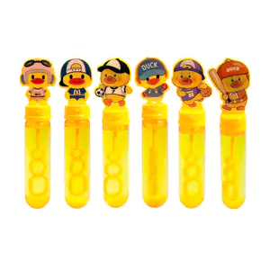 1pza Tubo pequeño para hacer burbujas con figura de pato kawaii, 14cm