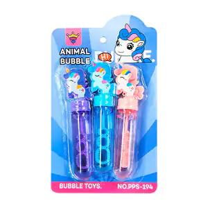 Blíster con 3 tubos para hacer burbujas con figura de unicornio, vari…