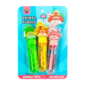 Blíster con 3 tubos para hacer burbujas con figura de animales kawaii…