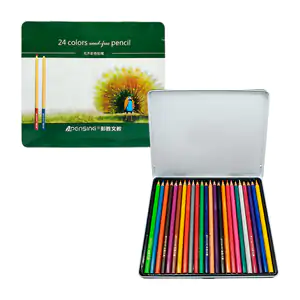Estuche metálico pensing con 24 lápices de colores de cera, variedad …