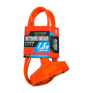 Extensión eléctrica naranja tipo multicontactos de 1.5 metros y 3 enc…