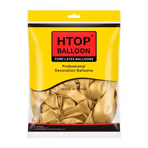 Paquete con 50 globos de látex htop balloon en color dorado de 12 pul…