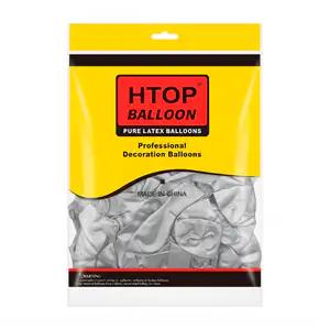 Paquete con 50 globos de látex htop balloon en color plata de 12 pulg…