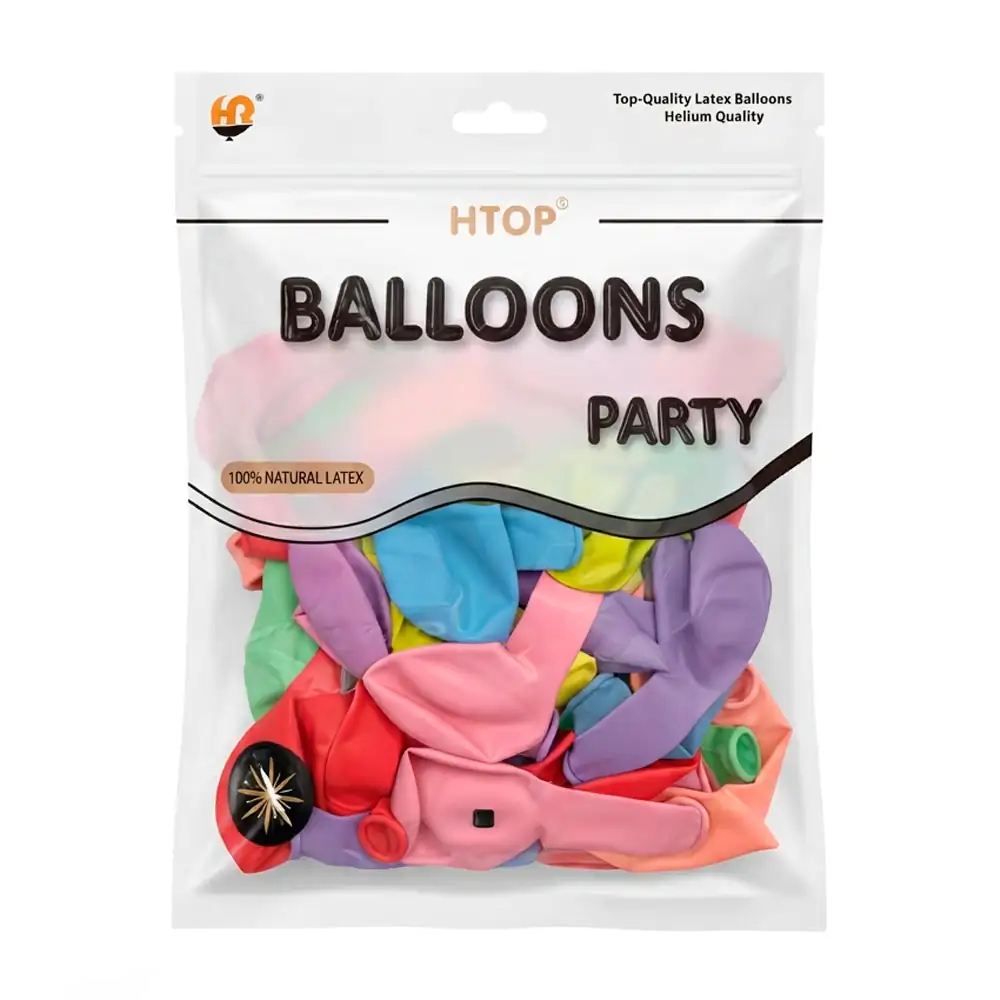 Paquete con 50 globos de látex htop balloon en colores pastel de 10 pulgadas