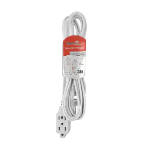 Extensión eléctrica blanca super átomo para interiores de 3 metros y …