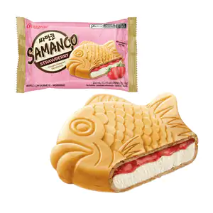 1pza helado coreano tipo sándwich en forma de pez, helado de fresa co…