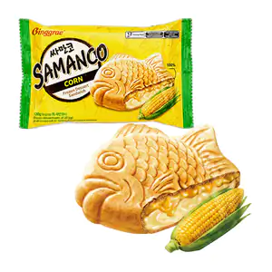 1pza helado coreano tipo sándwich en forma de pez, helado de elote co…
