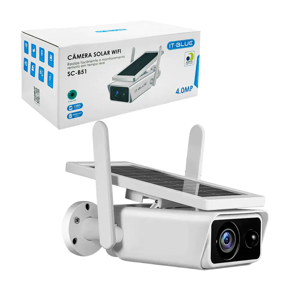 Cámara de seguridad wifi it blue de 4 mp recargable con panel solar +…