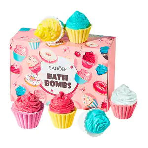 Paquete con 6 bombas de baño en forma de pastelito, sales con aroma y…