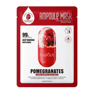 Mascarilla facial sadoer hidratante, 99% extracto de granada, 25g