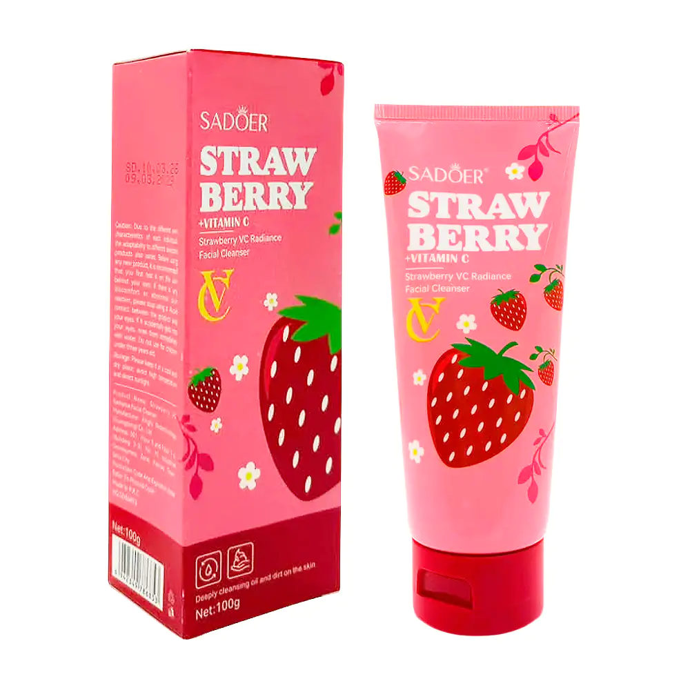 Limpiador facial sadoer 100ml con extracto de fresa, limpieza fresca / sd86853