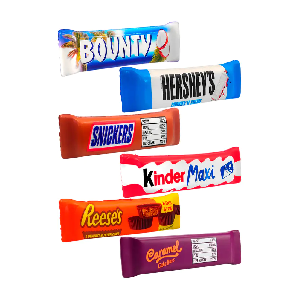 1pza Squeeze antiestrés con forma de chocolate, 20x3cm, variedad de diseños / squishychoco