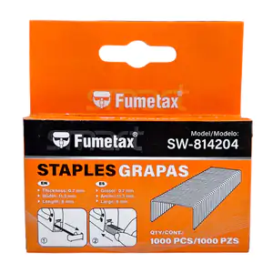 Caja con 1000pzas de grapas fumetax de acero inoxidable, 0.7x11.3x8 m…