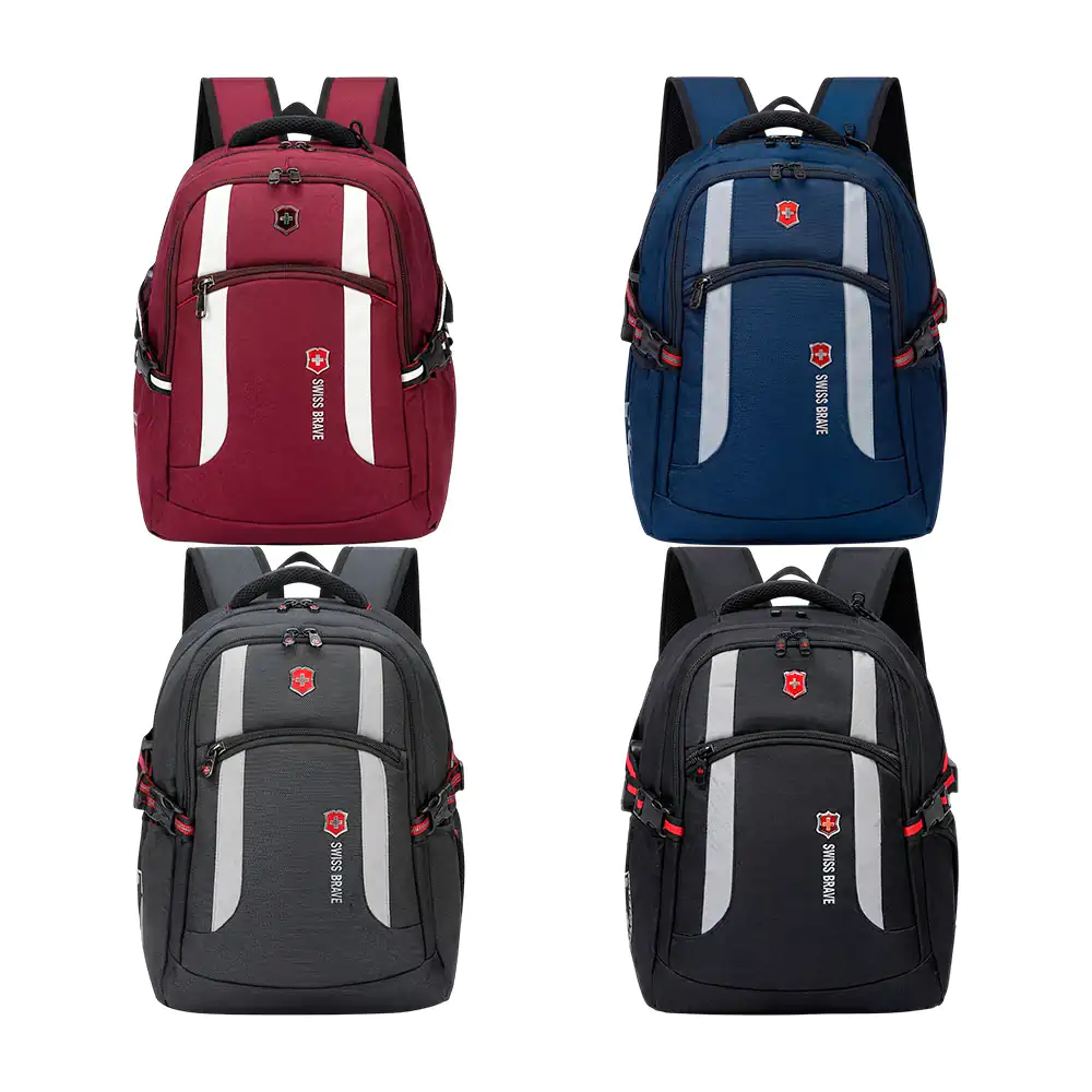 Mochila swiss brave con 3 compartimentos, 2 broches + candado de combinación, variedad