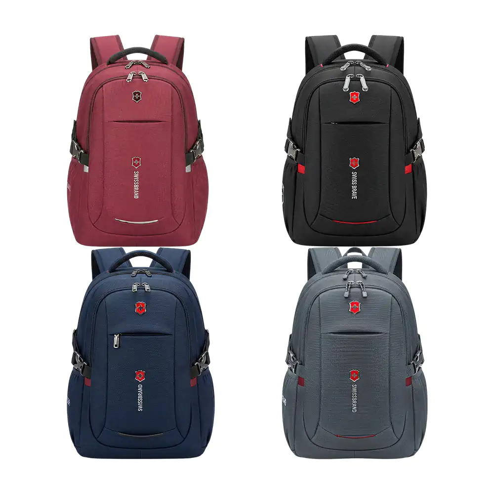Mochila swiss brave con 3 compartimentos, 2 broches, puerto usb + candado de combinación, variedad