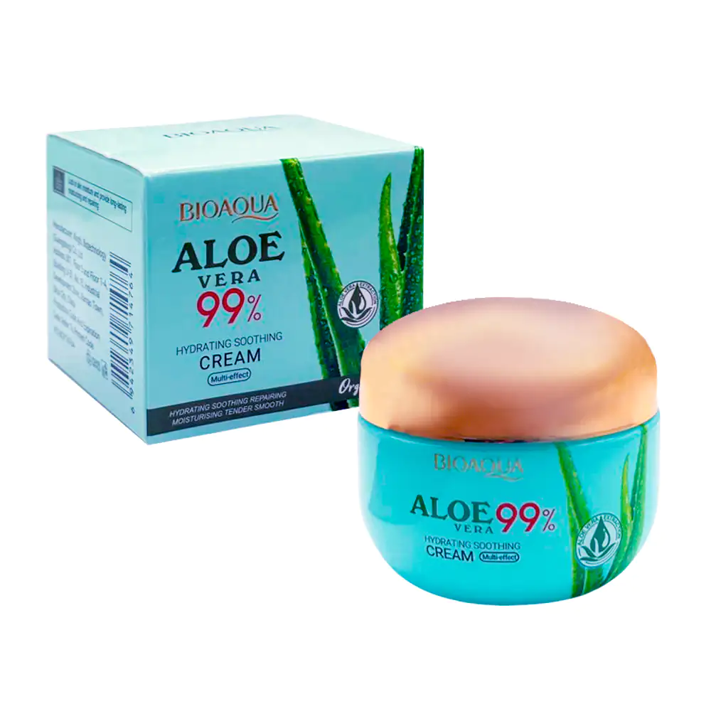 Crema facial bioaqua con 99% de extracto de aloe vera para hidratar l…