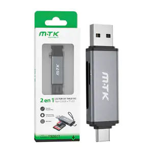 Lector de tarjetas 2en1 con conexión tipo c y usb capacidad de 2tb / …