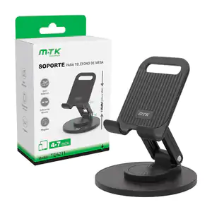 Soporte de mesa para teléfono con ángulo adaptable y espacio para car…