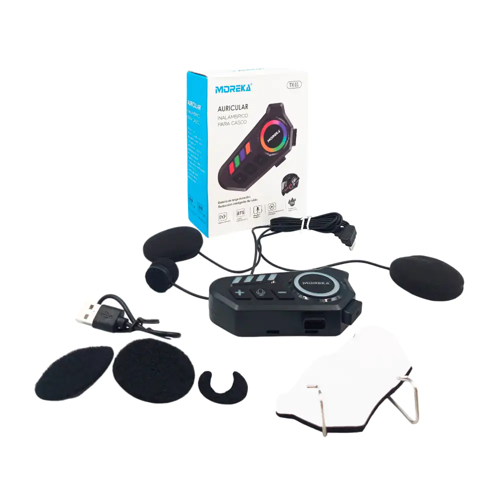 Auricular inalámbrico bluetooth moreka para casco de moto, protección contra el agua / tk01